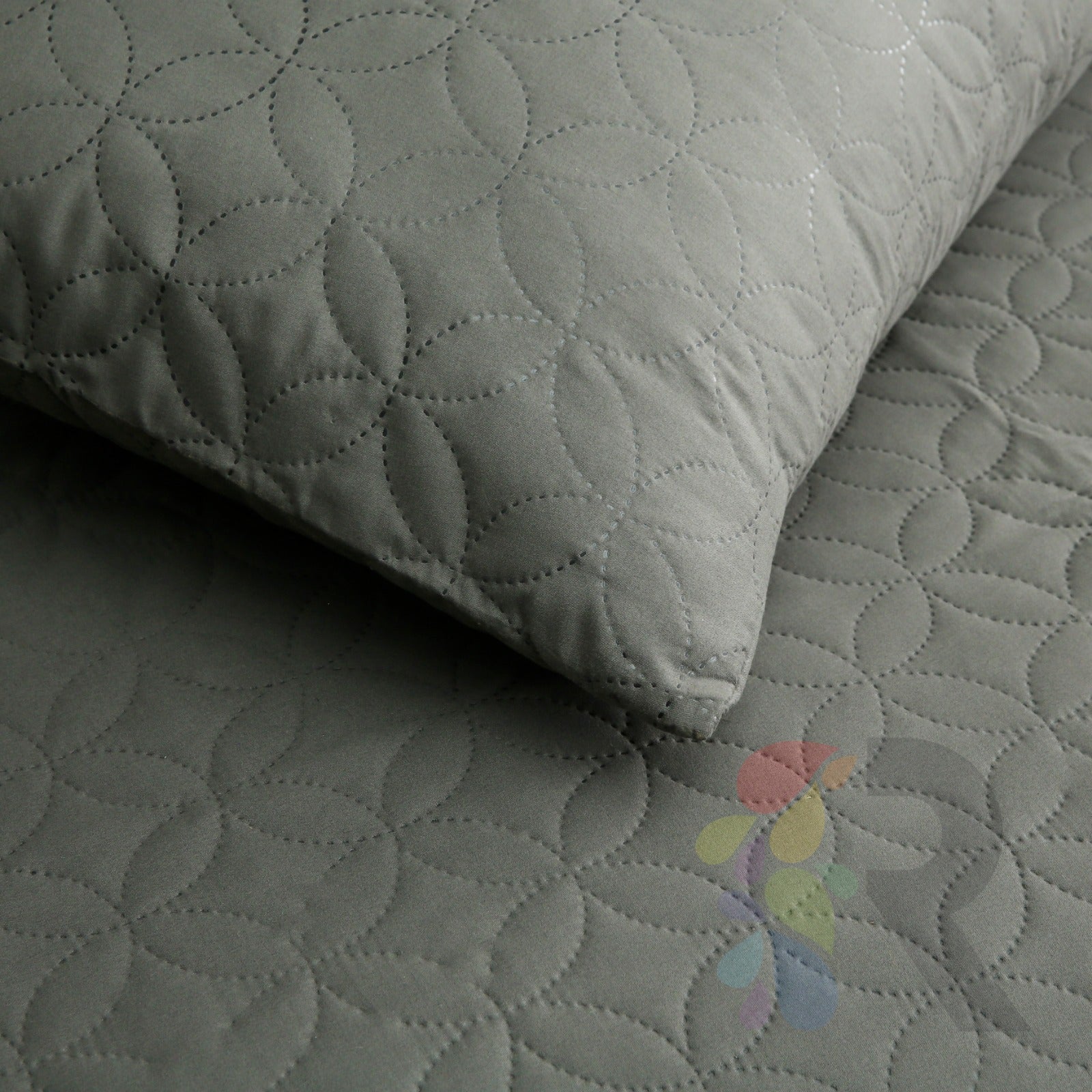 3 Pcs Ultrasonic Bedspread - Grey (002)