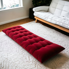 Velvet Sleeping Floor Mattress-Red