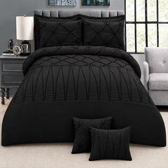 8 Pieces Pintuck & Cross Pleated Duvet Set