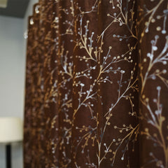 2 PCS PREMIUM QUALITY TEXTURE VELVET CURTAINS - Brown