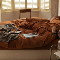 Reversible Duvet Set Velvet  - Caramel Brown (283)