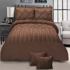 8 Pieces Pintuck & Cross Pleated Duvet Set
