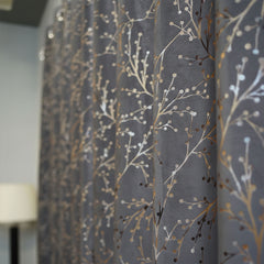 2 PCS PREMIUM QUALITY TEXTURE VELVET CURTAINS - GREY