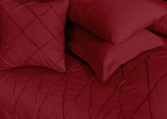 Sammy Cross Pleated  Duvet Set - Red (268)