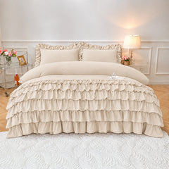 3 Pcs Ruffle Duvet Cover Set