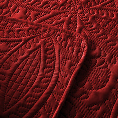 3 Pcs Ultrasonic Bedspread - Maroon (014)