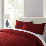 3 Pcs Ultrasonic Bedspread - Maroon (014)