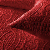 3 Pcs Ultrasonic Bedspread - Maroon (014)
