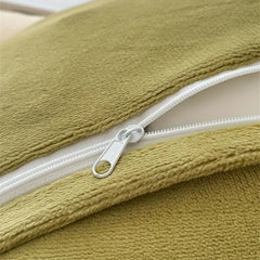 Reversible Duvet Set Velvet  - Offwhite & Apple Green (281)
